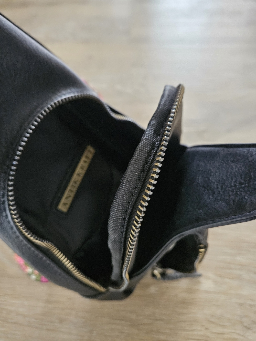Antik Kraft Tasha Webbing Strap Sling Bag In Black Vegan Leather - Picture 3 of 5